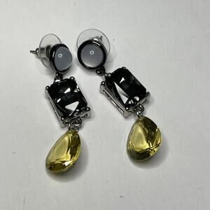 pierced earrings silver tone post style with faux jewelry costume jewelry